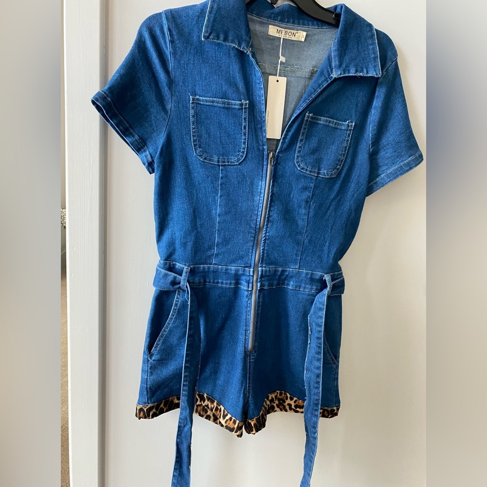 Denim romper, size Large